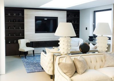 Custom Marble Fireplace & TV