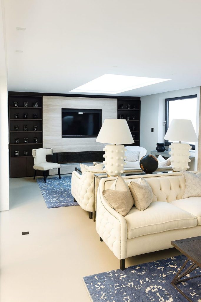 Custom Marble Fireplace & TV